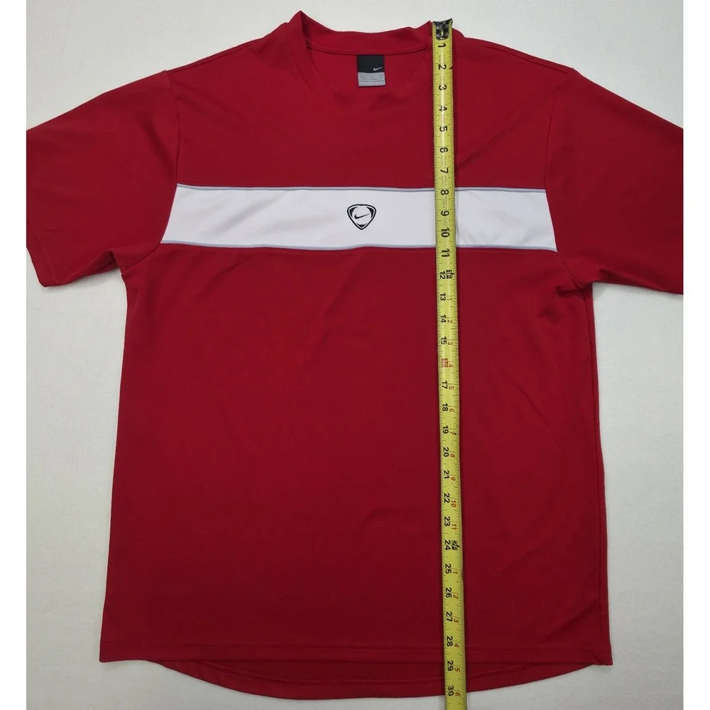 VINTAGE Nike Shirt Mens M Red Center Swoosh Sphere Y2K Limited‎ Use